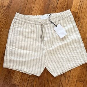 NWT Mr. Porter cotton linen stripe seersucker short size 34 spring summer